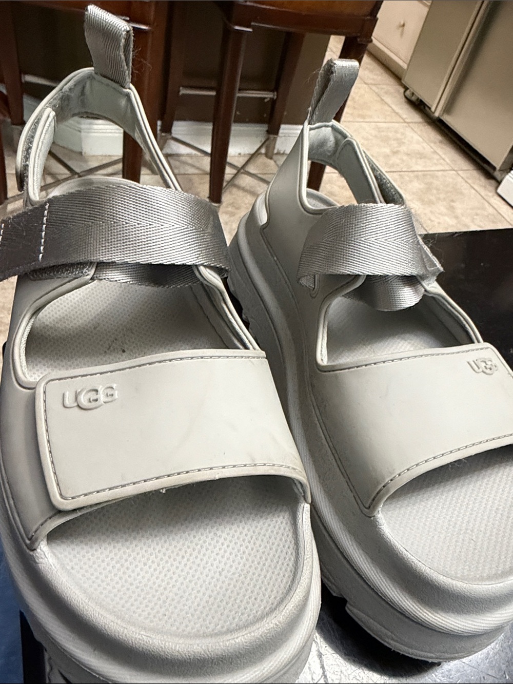 UGG womens White Platform Sandals